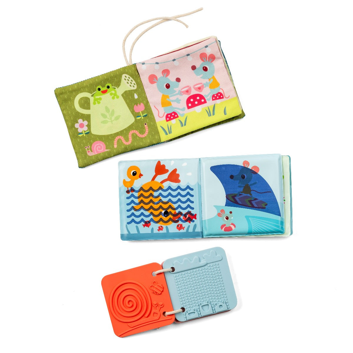 Lilliputiens babylegetøj, 3 stk sansebøger - Jeanne