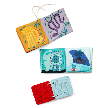 Lilliputiens babylegetøj, 3 stk sansebøger - Jack