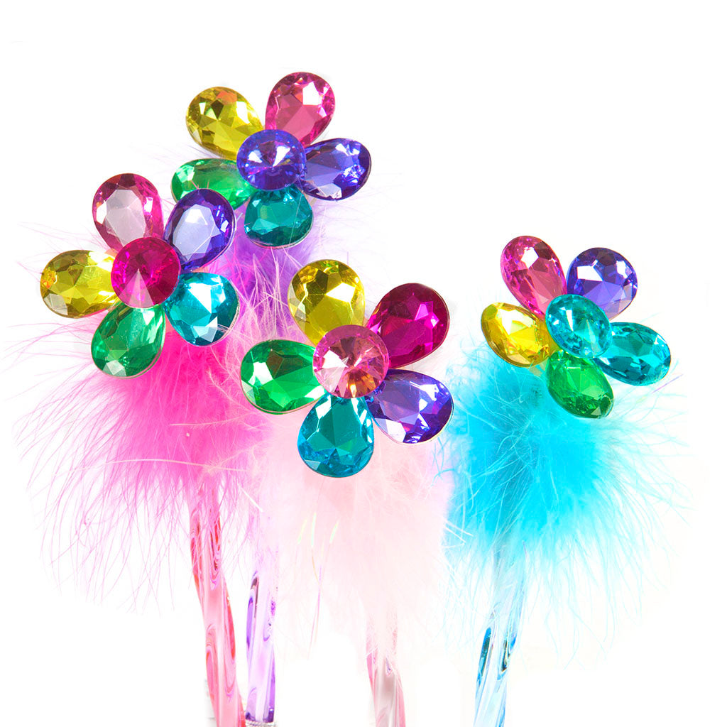 Great Pretenders Kuglepen med blomst og fjer, ass. farver