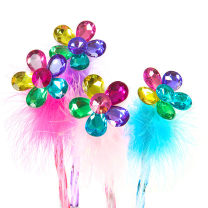 Great Pretenders Kuglepen med blomst og fjer, ass. farver