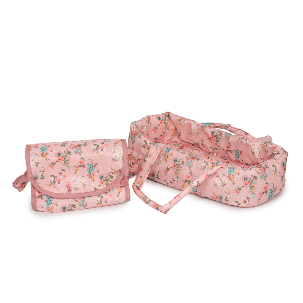 Mamamemo dukkevogn m lift, blomster