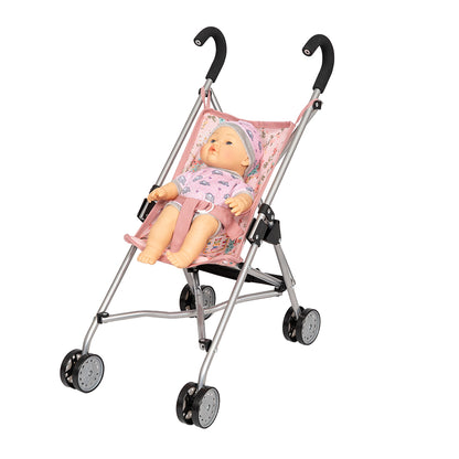 Mamamemo dukke paraply klapvogn, blomster