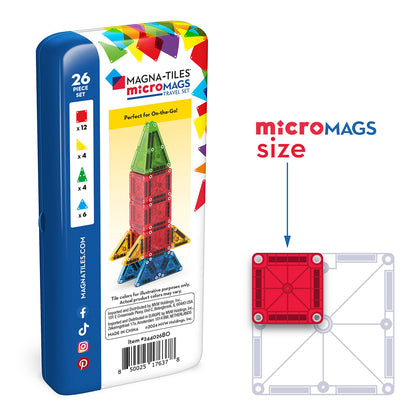 Magna-Tiles MicroMags rejsesæt, Magnetisk byggesæt m 26 dele