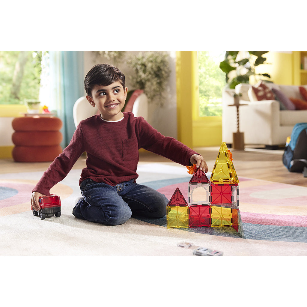 Magna-Tiles Magnetisk byggesæt, Brand- og redningsstation - 27 dele