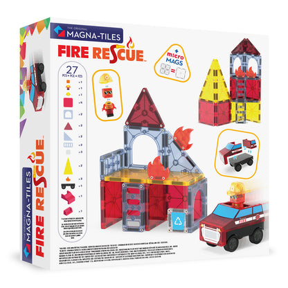 Magna-Tiles Magnetisk byggesæt, Brand- og redningsstation - 27 dele