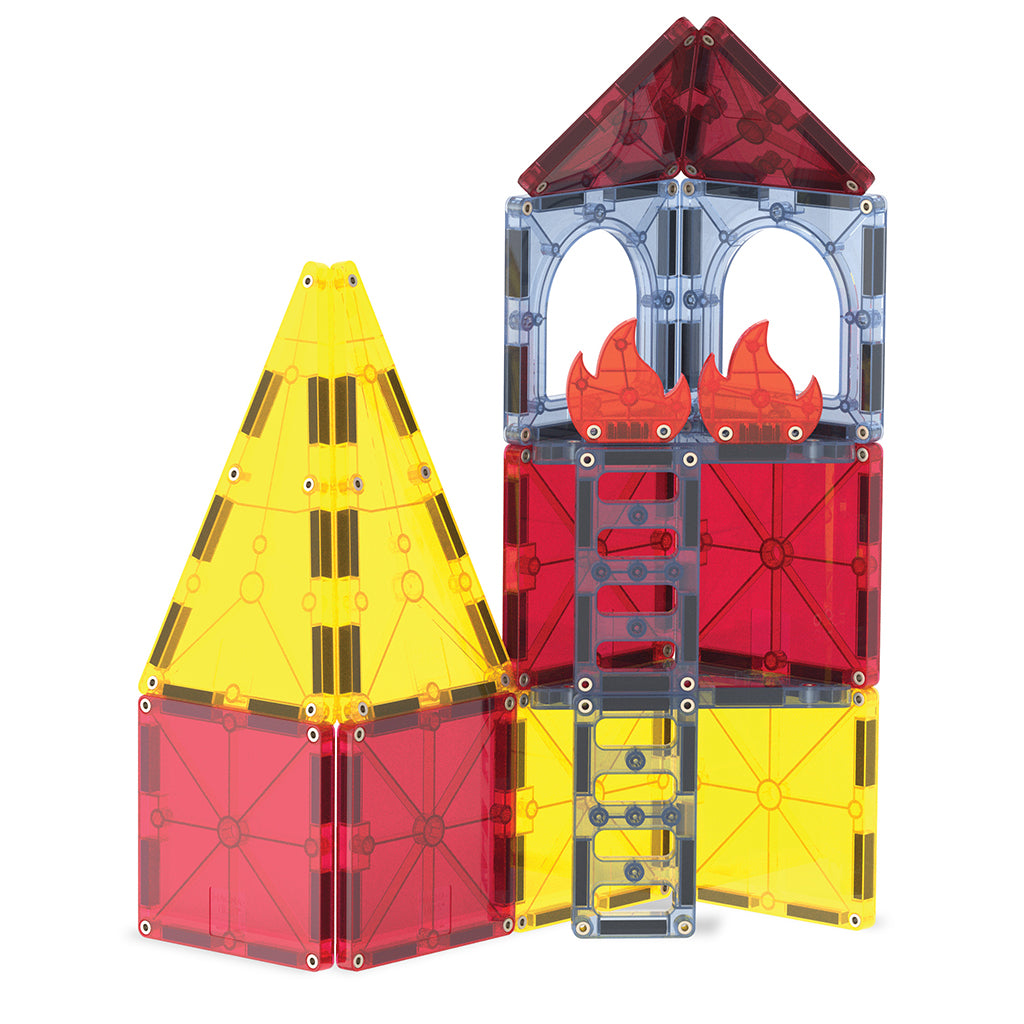Magna-Tiles Magnetisk byggesæt, Brand- og redningsstation - 27 dele