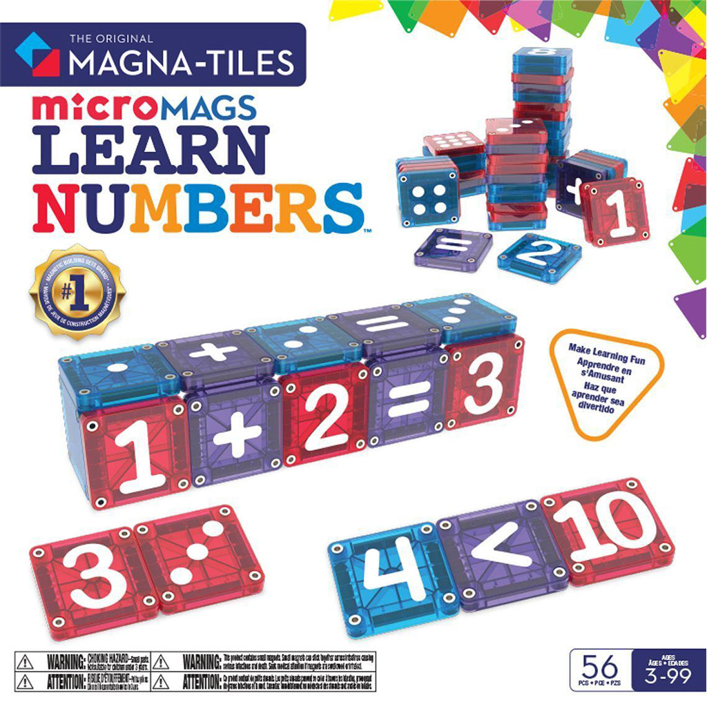 Magna-Tiles magnetisk byggesæt, Lær tal m. 56 dele