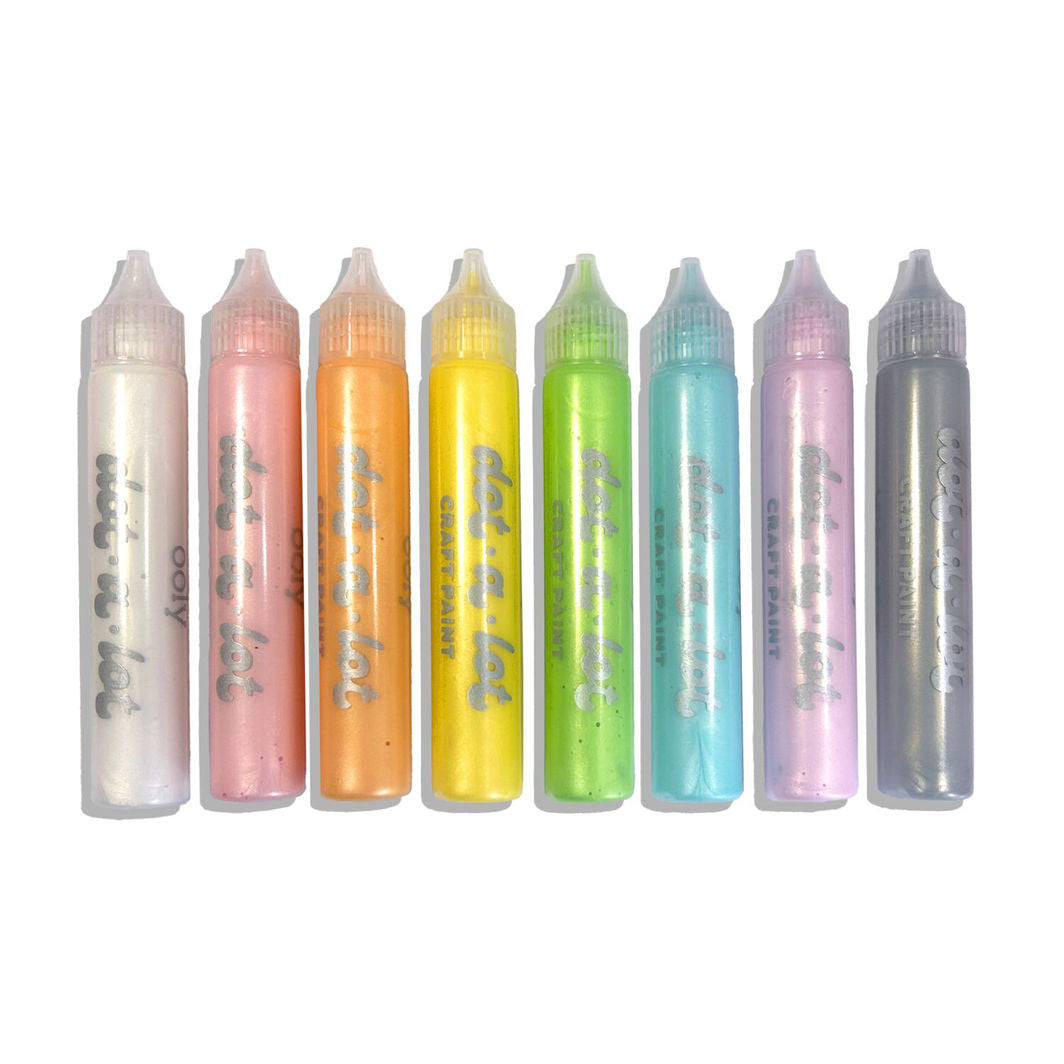 Ooly 3D effekt prikmaling 8 stk, Dot-a-Lot Pearlescent