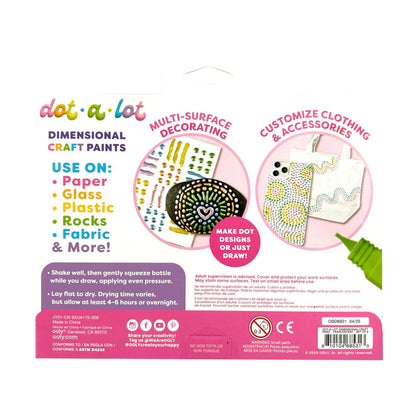 Ooly 3D effekt prikmaling 8 stk, Dot-a-Lot Pearlescent