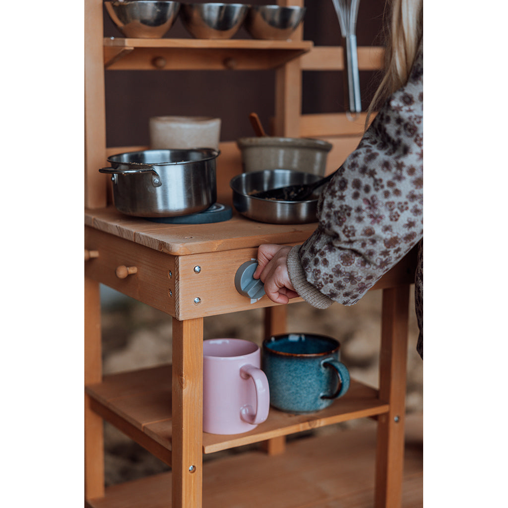 Mamamemo Mudkitchen, udekøkken i træ til leg med mudder