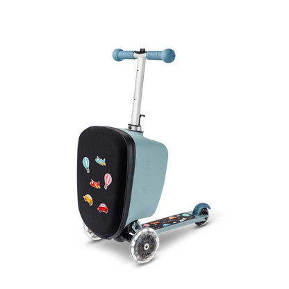 Micro Kuffert og løbehjul i ét - Junior Patch &amp; Play - Frosty Blue
