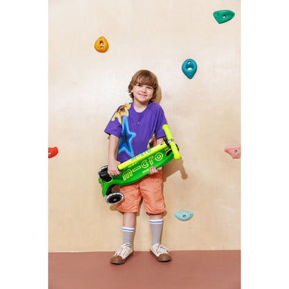 Micro Løbehjul, Maxi Deluxe LED - Neon Parrot Green