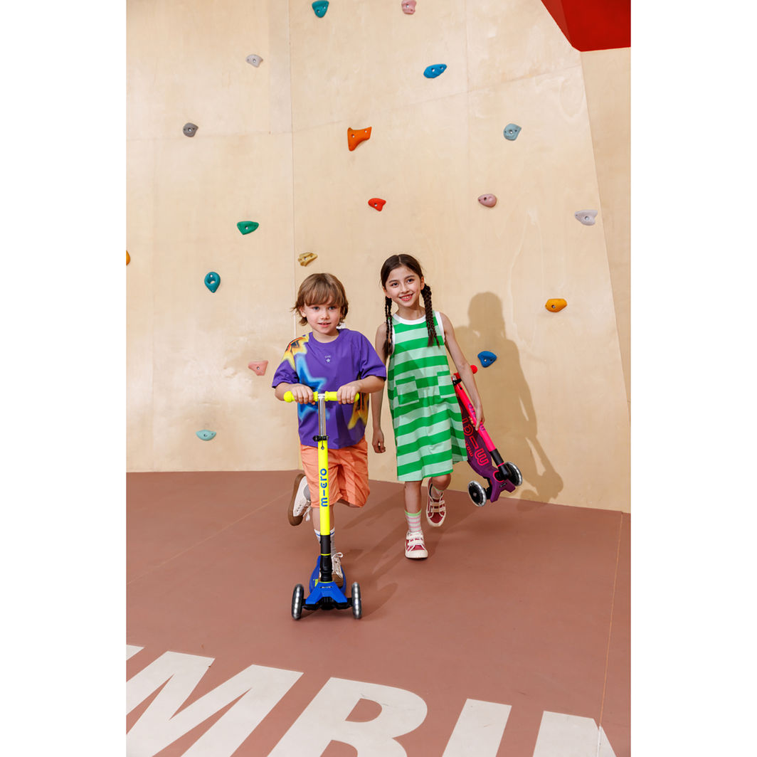 Micro løbehjul Maxi Deluxe Foldbar LED, Neon Canary Yellow