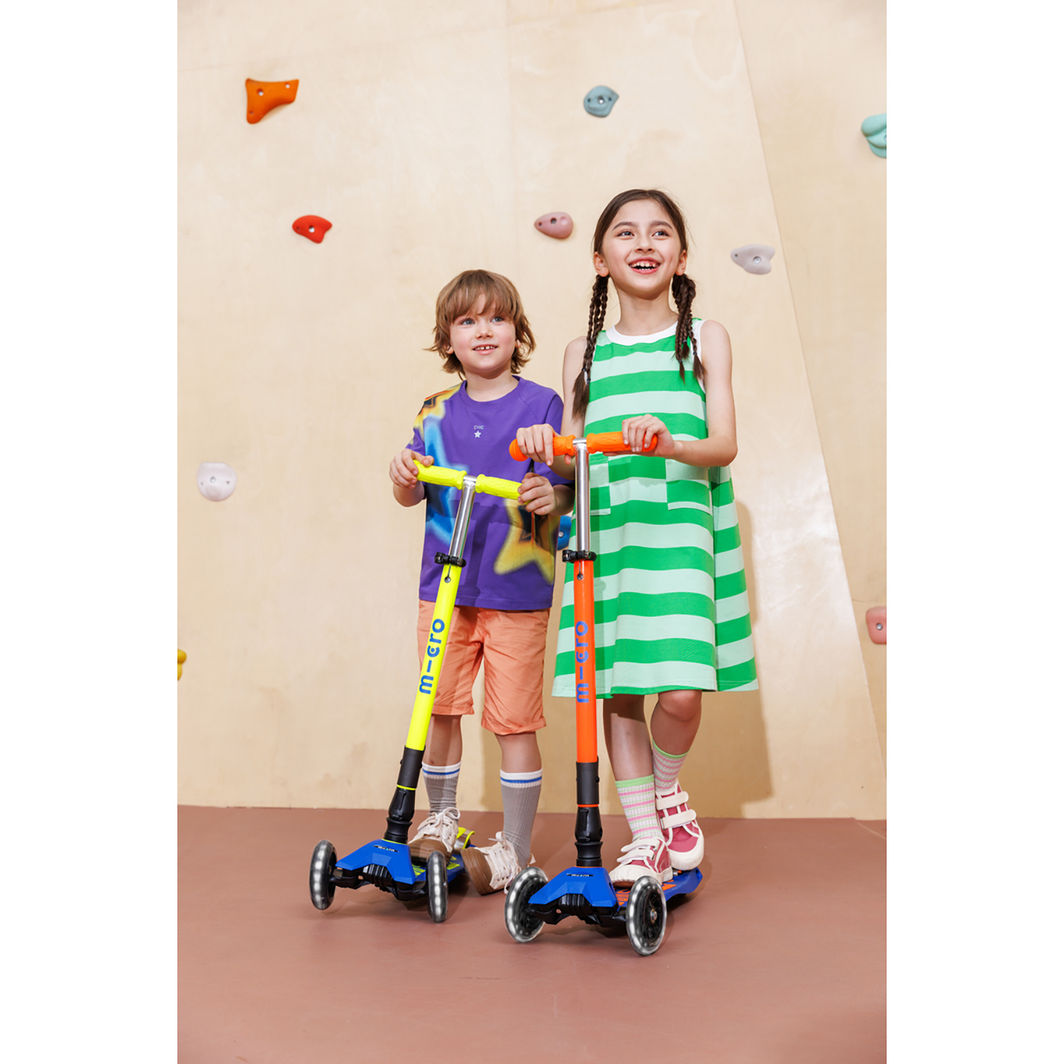 Micro løbehjul Maxi Deluxe Foldbar LED, Neon Canary Yellow