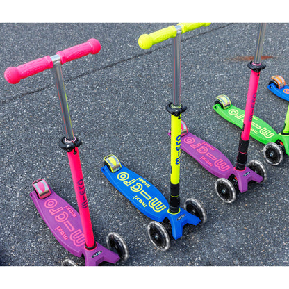 Micro løbehjul Maxi Deluxe Foldbar LED, Neon Canary Yellow