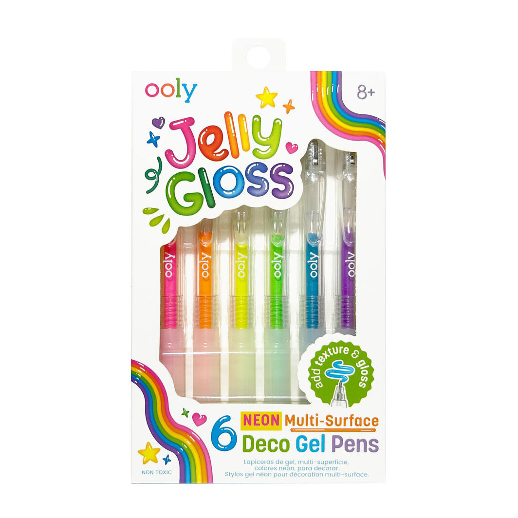 Ooly Gel Pen 6 stk, Multi-surface Deco - Jelly Gloss Neon