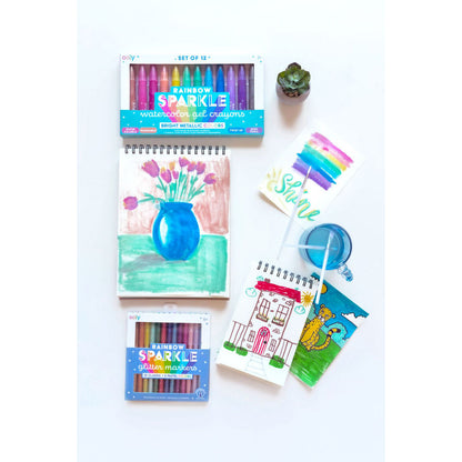 Ooly Gel farvekridt 12 stk - Rainbow Sparkle Watercolor Metallic