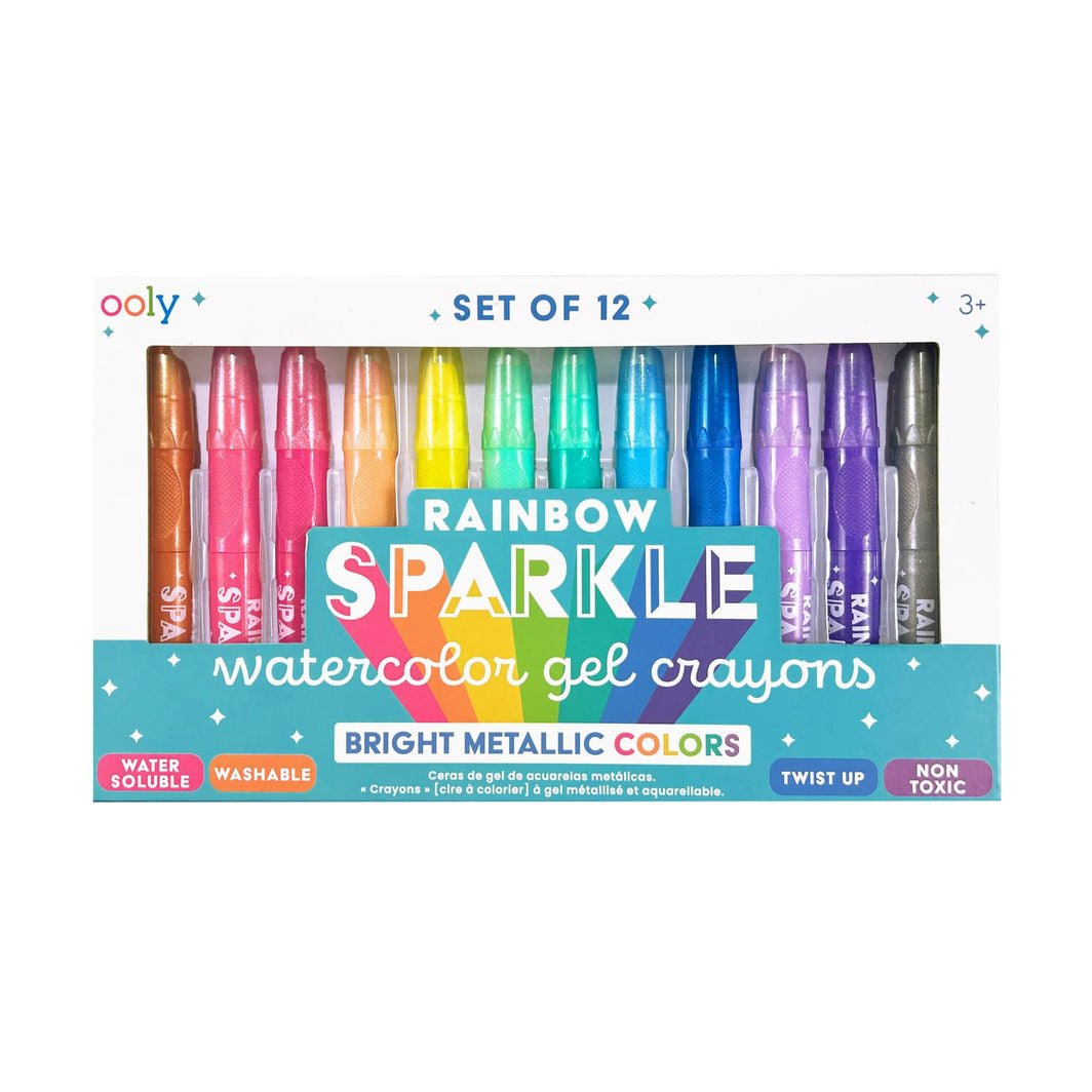 Ooly Gel farvekridt 12 stk - Rainbow Sparkle Watercolor Metallic