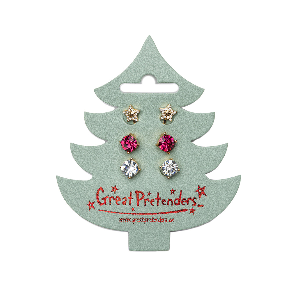 Great Pretenders, 3-pak clip-on øreringe - Jul