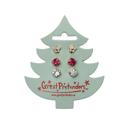 Great Pretenders, 3-pak clip-on øreringe - Jul