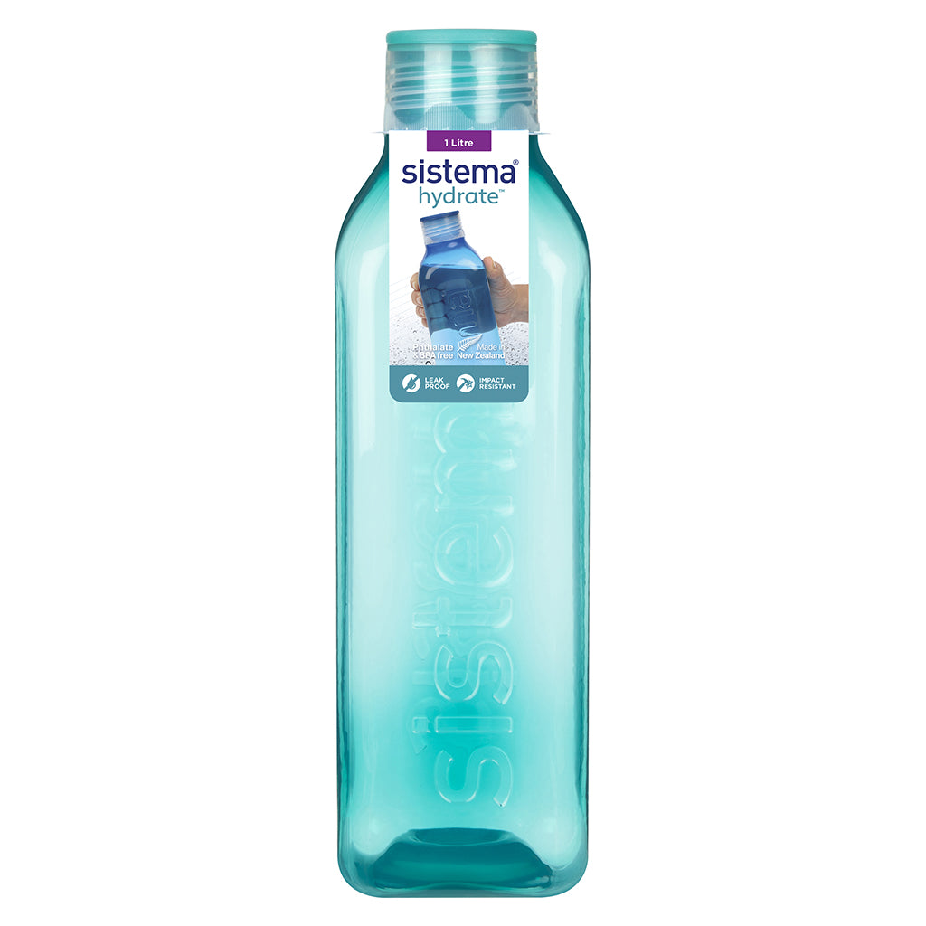 Sistema drikkedunk, Square bottle, 1 L - Minty teal