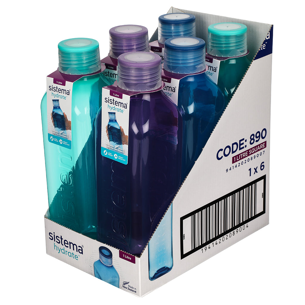 Sistema drikkedunk, Square bottle, 1 L - Misty purple