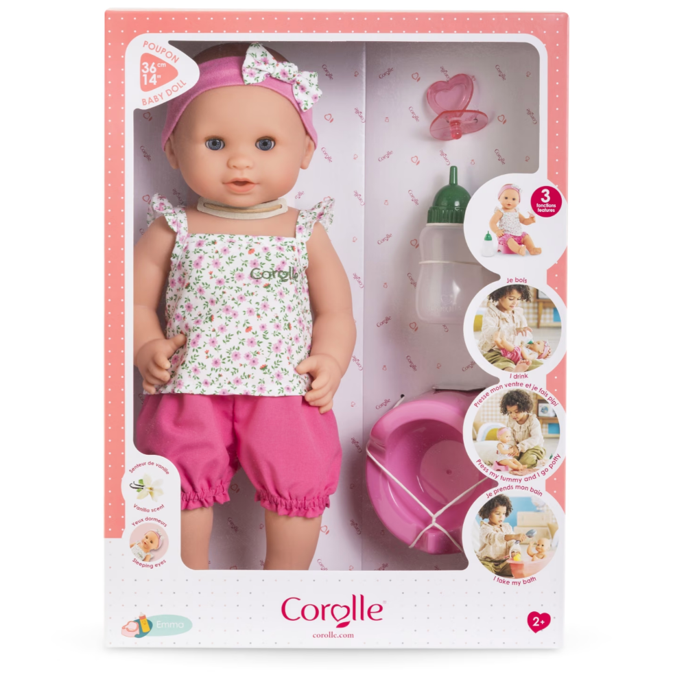 Corolle badedukke m potte og flaske, Emma - 36 cm
