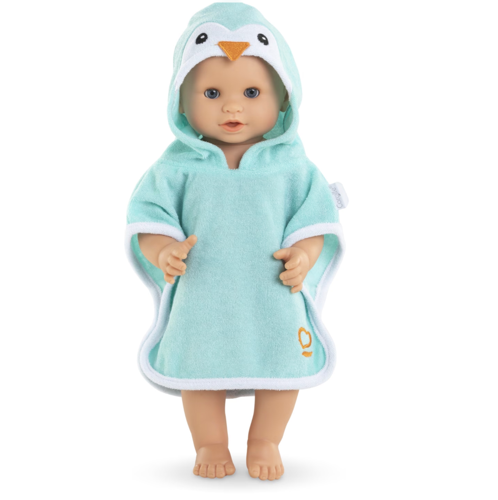 Corolle dukketøj, badeponcho pingvin - 36 cm