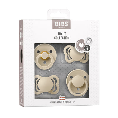Bibs Try-it kollektion, Gaveæske m. 4 forskellige sutter - Vanilla