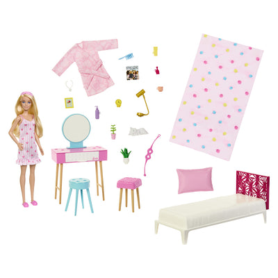 Barbie Classic dukke med soveværelsesmøbler og tilbehør