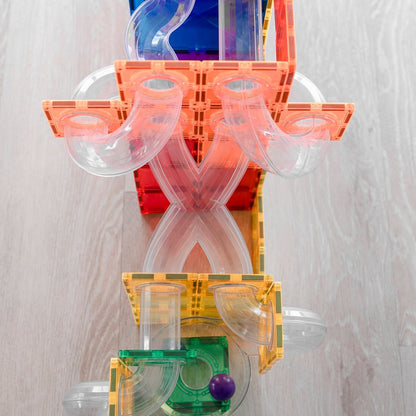 Connetix Ball Run Expansion Pack, udvidelsessæt 66 dele - rainbow