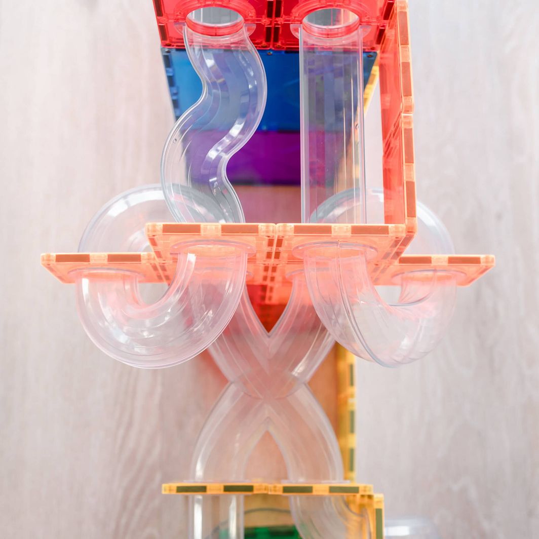 Connetix Ball Run Expansion Pack, udvidelsessæt 66 dele - rainbow