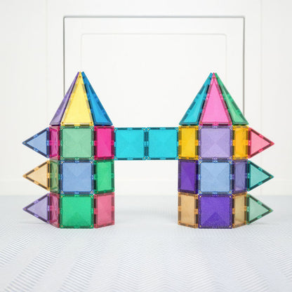 Connetix Glitter Castle Pack, Magnetisk byggesæt m. 48 dele