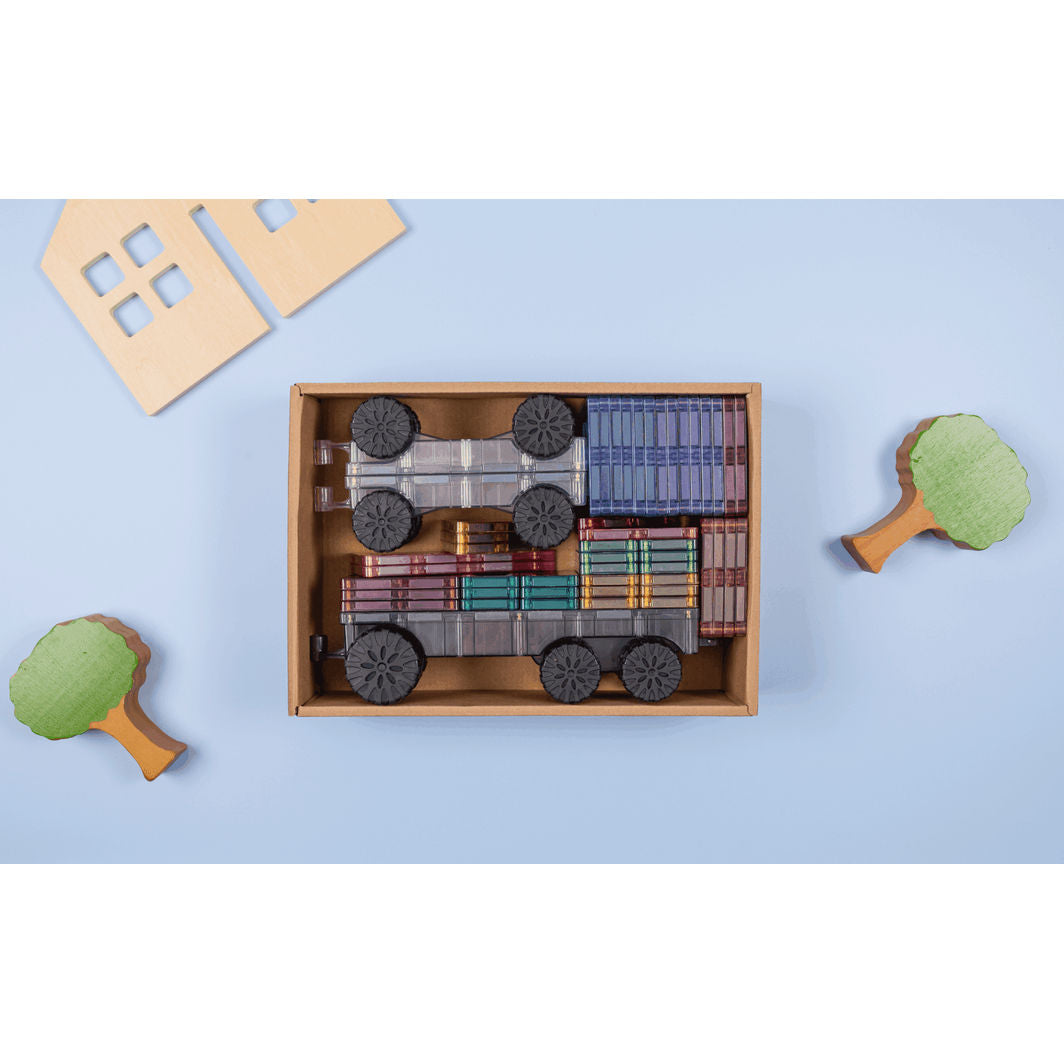 Connetix Transport Pack, Magnetisk byggesæt m. 50 dele - Pastel