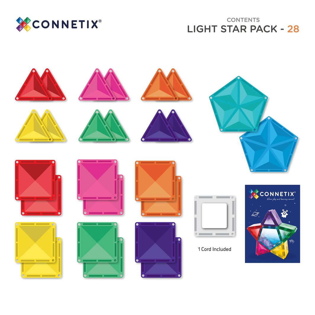 Connetix Light Star Pack, Magnetisk byggesæt m. 28 dele