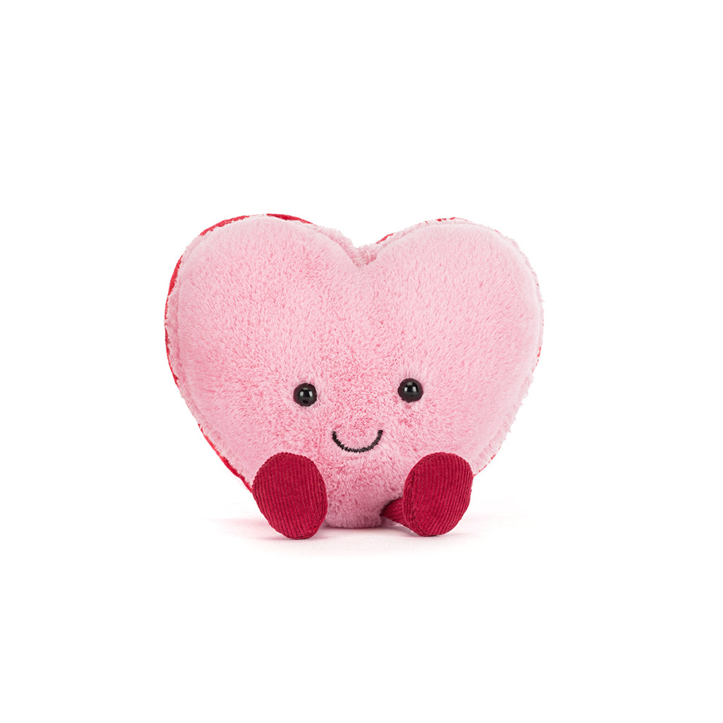 Jellycat bamse, Amuseables Arlette Heart Macaron, pink - 13 cm