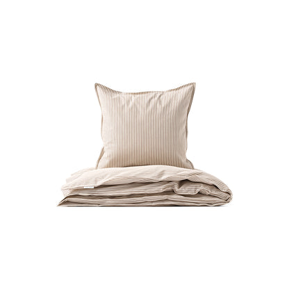 Studio Feder voksensengetøj, økologisk percale - Brown beach stripe