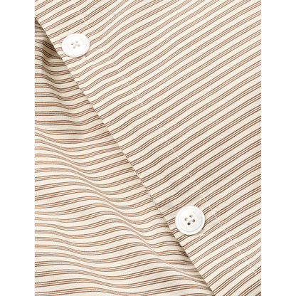 Studio Feder voksensengetøj, økologisk percale - Brown beach stripe