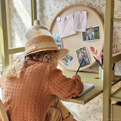 By Aulum Astrup stigereol med skrivebord, H: 179 / H: 198 x B: 125 cm - Olive