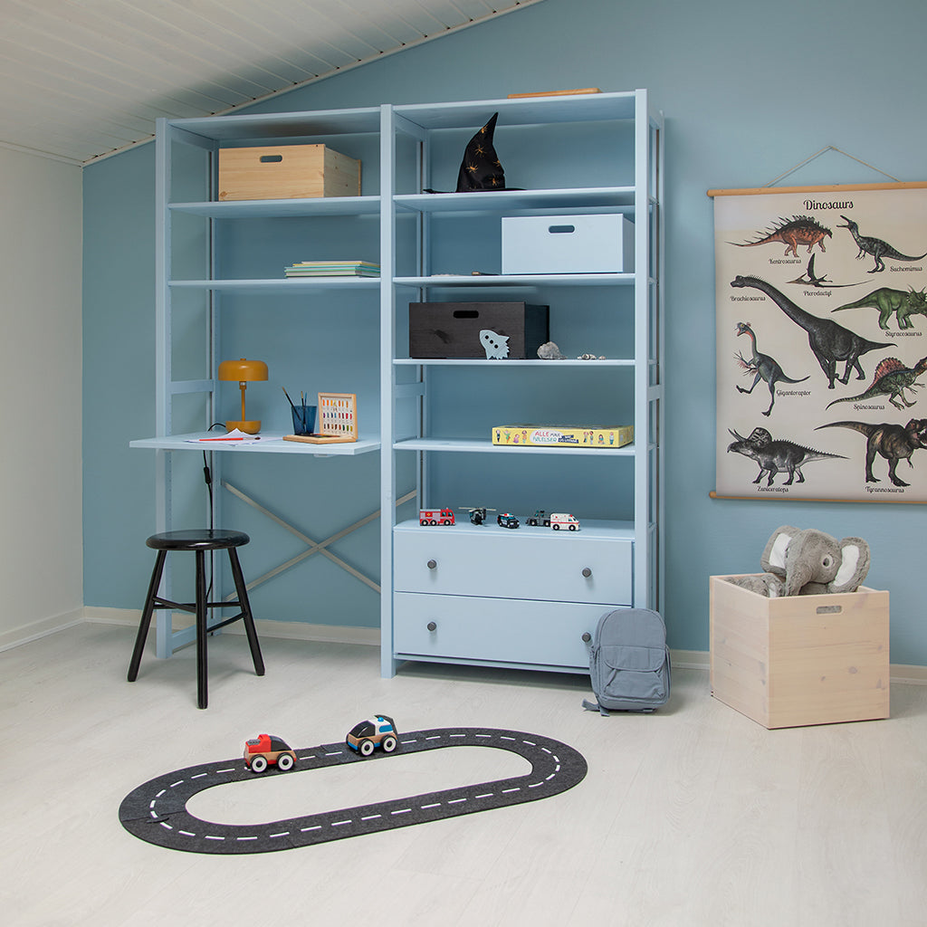 By Aulum Agger Deluxe Stigereol m. skrivebord, H: 198 x B: 163 cm - Himalayan Blue  BESTILLINGER ERFTER 12 DEC BLIVER LEVERET I MIDTEN AF JANUAR