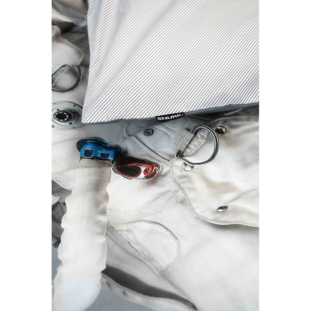 Snurk voksensengetøj, økologisk - Astronaut grey space