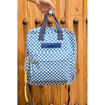 Bonton rygsæk, mellemstor - Damier Bleu