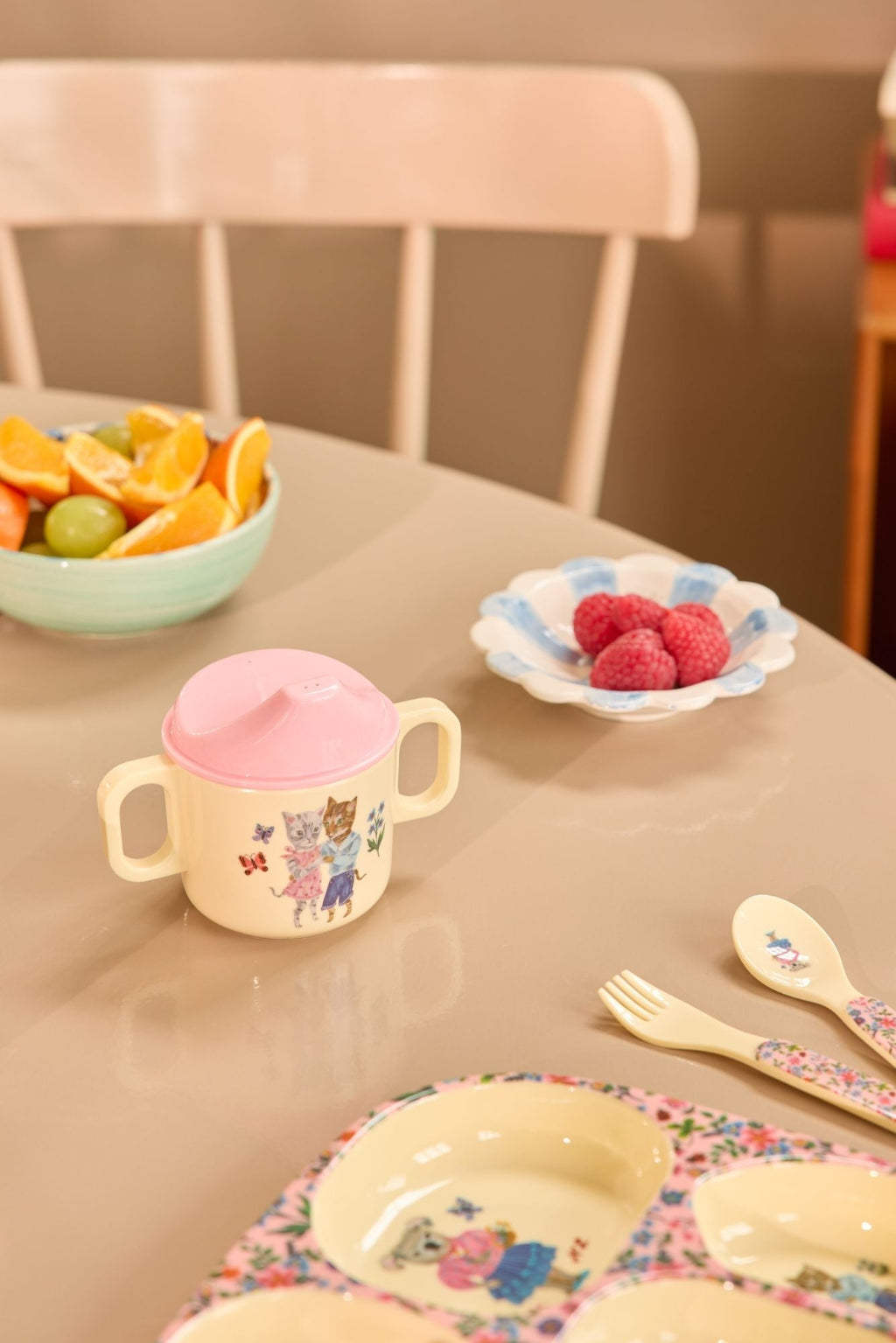 Rice Babykop m. to hanke, Pink - Nathalie Lété Print