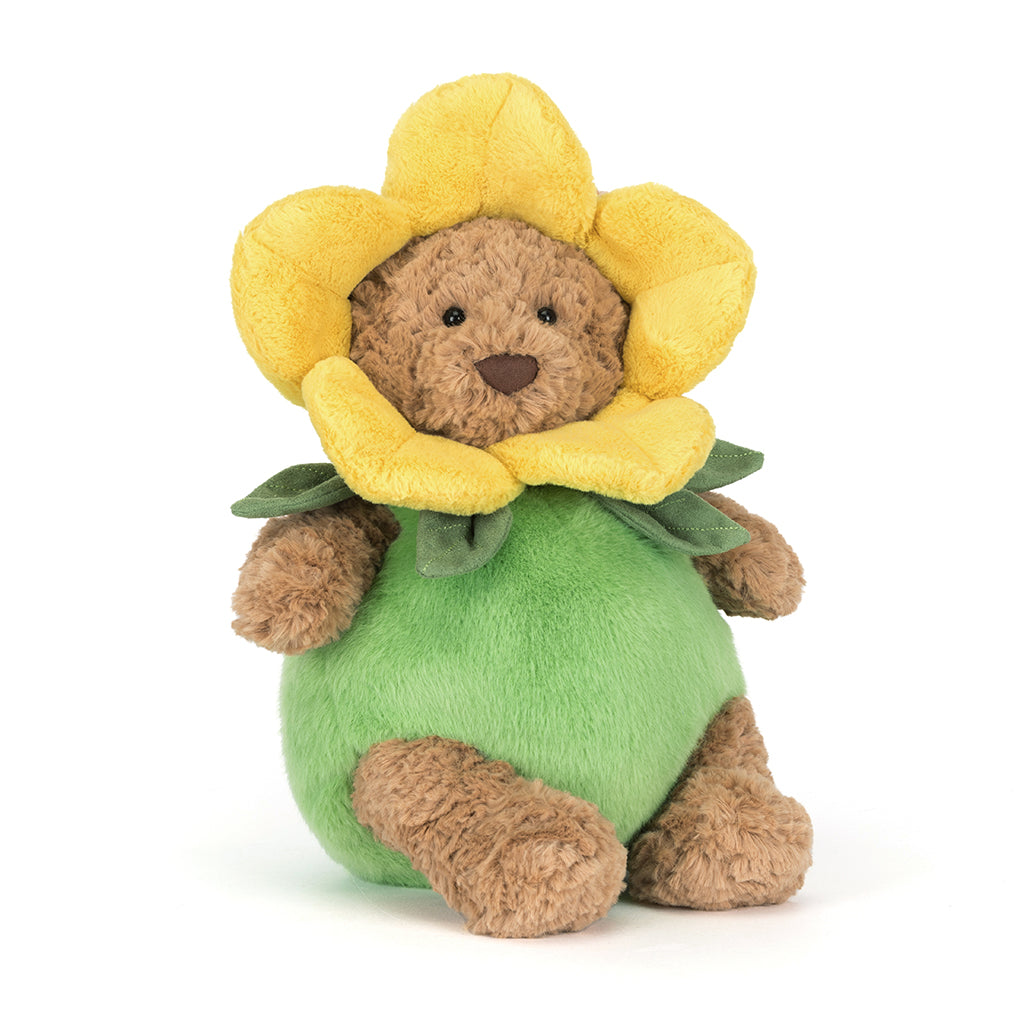 Jellycat bamse, Bartholomew Bjørn, Påskelilje-outfit - 26 cm