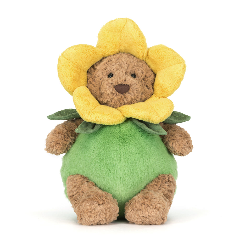 Jellycat bamse, Bartholomew Bjørn, Påskelilje-outfit - 26 cm