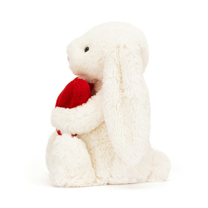 Jellycat bamse, Bashful Creme love m. hjerte - 31 cm