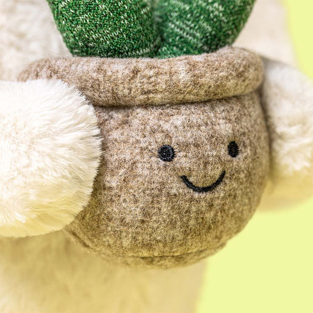 Jellycat bamse, kanin m plante,  Cream Bunny - 31 cm