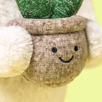 Jellycat bamse, kanin m plante,  Cream Bunny - 31 cm