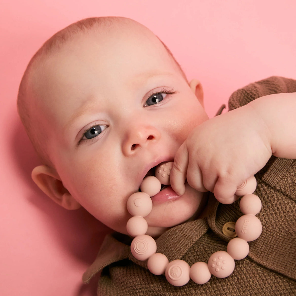 Bibs bidering i silikone, Beaded - Blush
