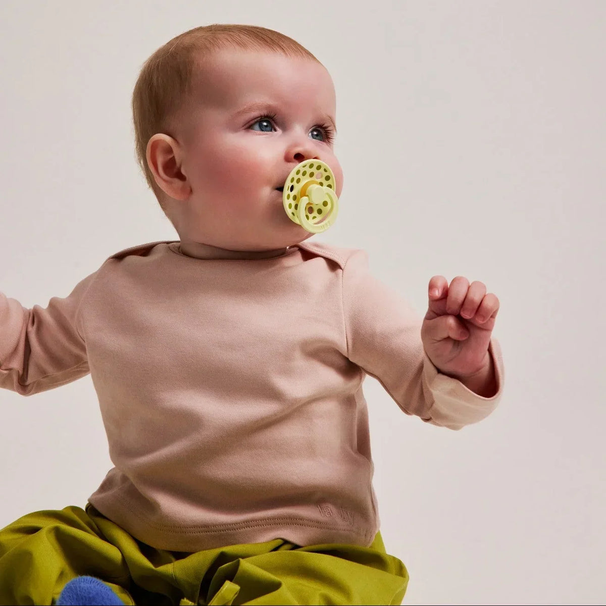 Bibs sutter i naturgummi, str. 2 - Polka Luna/Wasabi